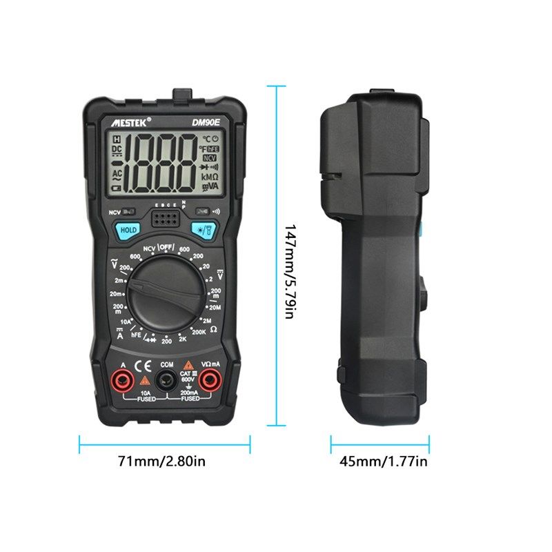 DM90E显示1999多功能全自动型智能全档位防烧便携式数字万用表