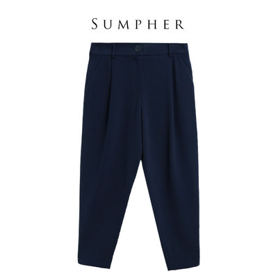 睐牌精选品牌女装高端休闲时尚气质百搭女藏蓝色裤子睐A3-62712