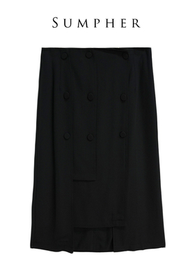 睐家精选品牌女装高端休闲时尚气质百搭女黑色半裙睐A1-69026