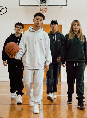 NICEID 毛圈运动卫衣美式春秋纯色潮流休闲宽松连帽套头上衣男女