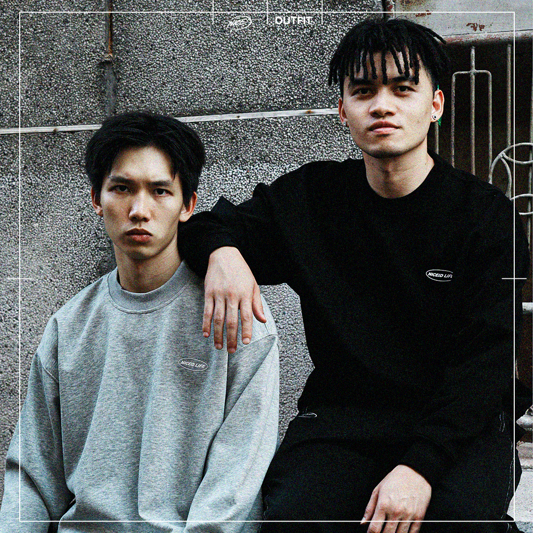 NICEID NICE LOGO运动长袖棉打底衫套头印花男女春秋宽松投篮服