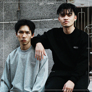 棉打底衫 LOGO运动长袖 套头印花男女春秋宽松投篮服 NICE NICEID