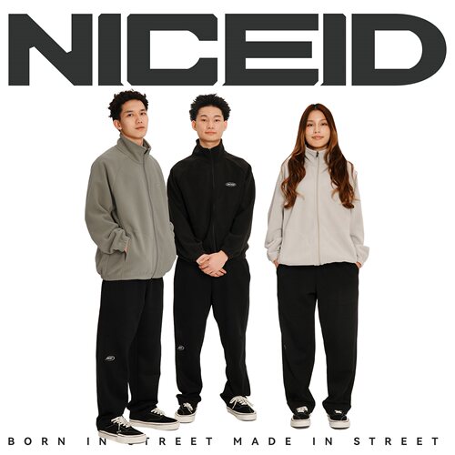 NICEID NICE运动外套宽松立领摇粒绒全拉链拼接篮球训练服保暖