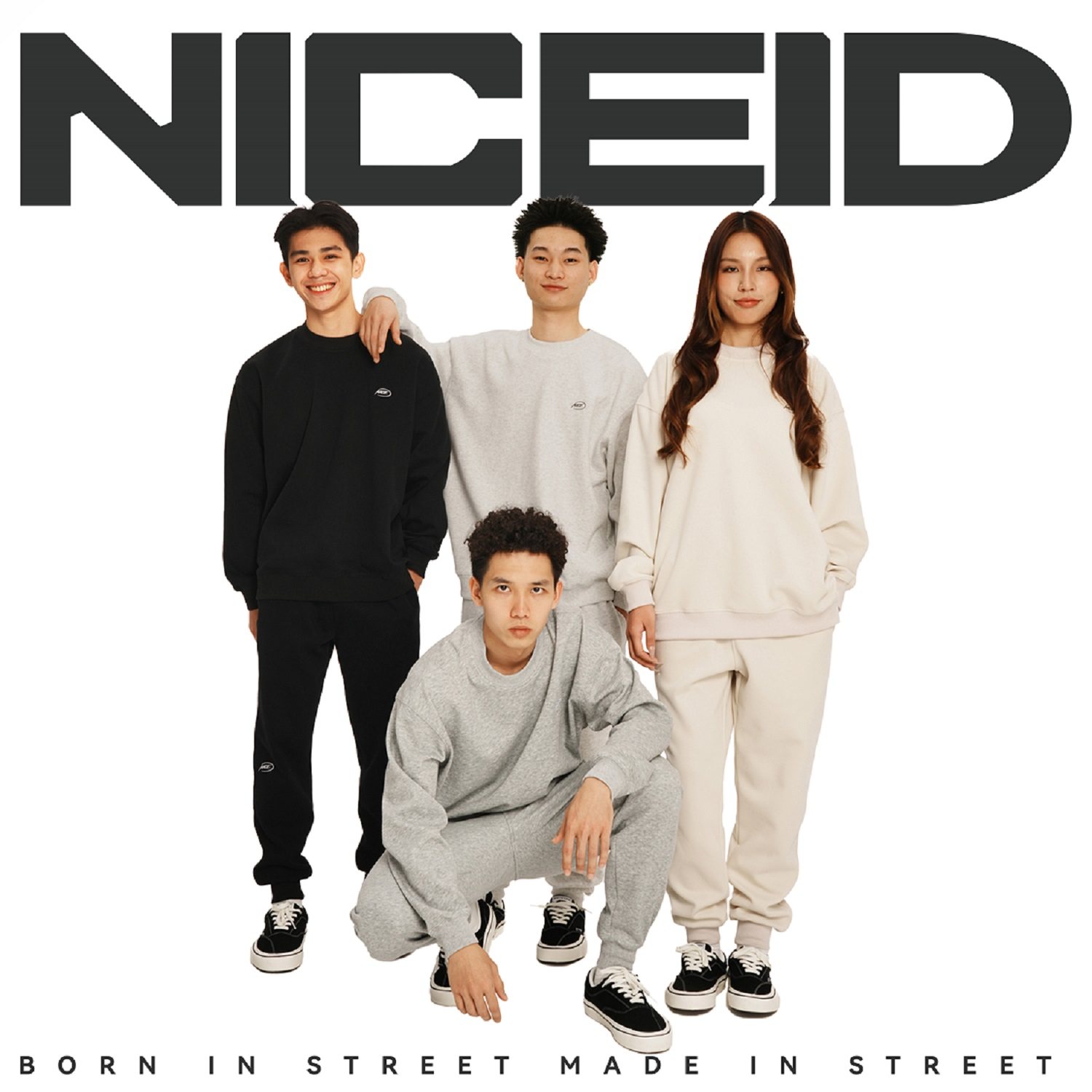 NICEID NICE LOGO篮球运动长袖棉打底衫印花男女春秋宽松投篮服