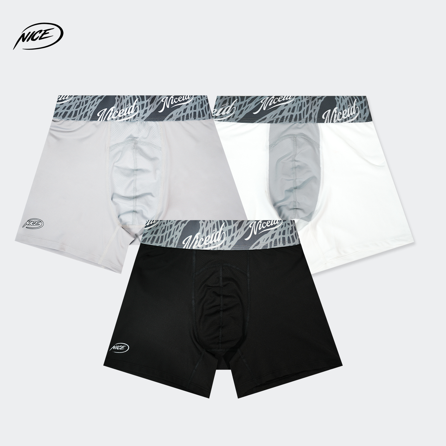 NICEID  NICE运动内裤紧身弹性裤健身四角裤训练速干平角男士