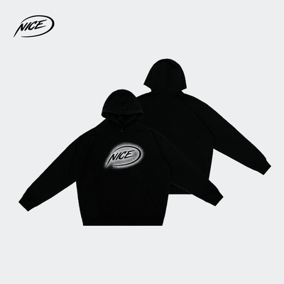 NICEID NICE溶解LOGO运动卫衣毛圈男女春秋休闲宽松连帽圆领套头