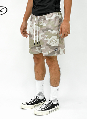 NICEID 迷彩美式篮球短裤 实战训练双层运动裤夏季宽松透气四分裤