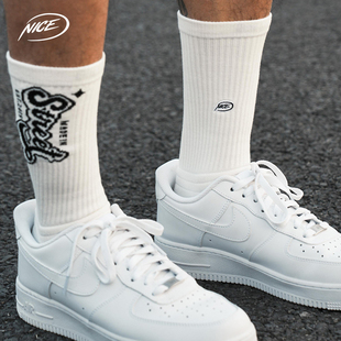 NICEID NICE高帮休闲格子篮球袜潮流中高筒运动袜毛巾底包裹球袜