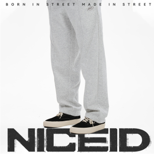 刺绣LOGO篮球训练裤 NICEID 宽松直筒长裤 男春秋款 NICE运动裤