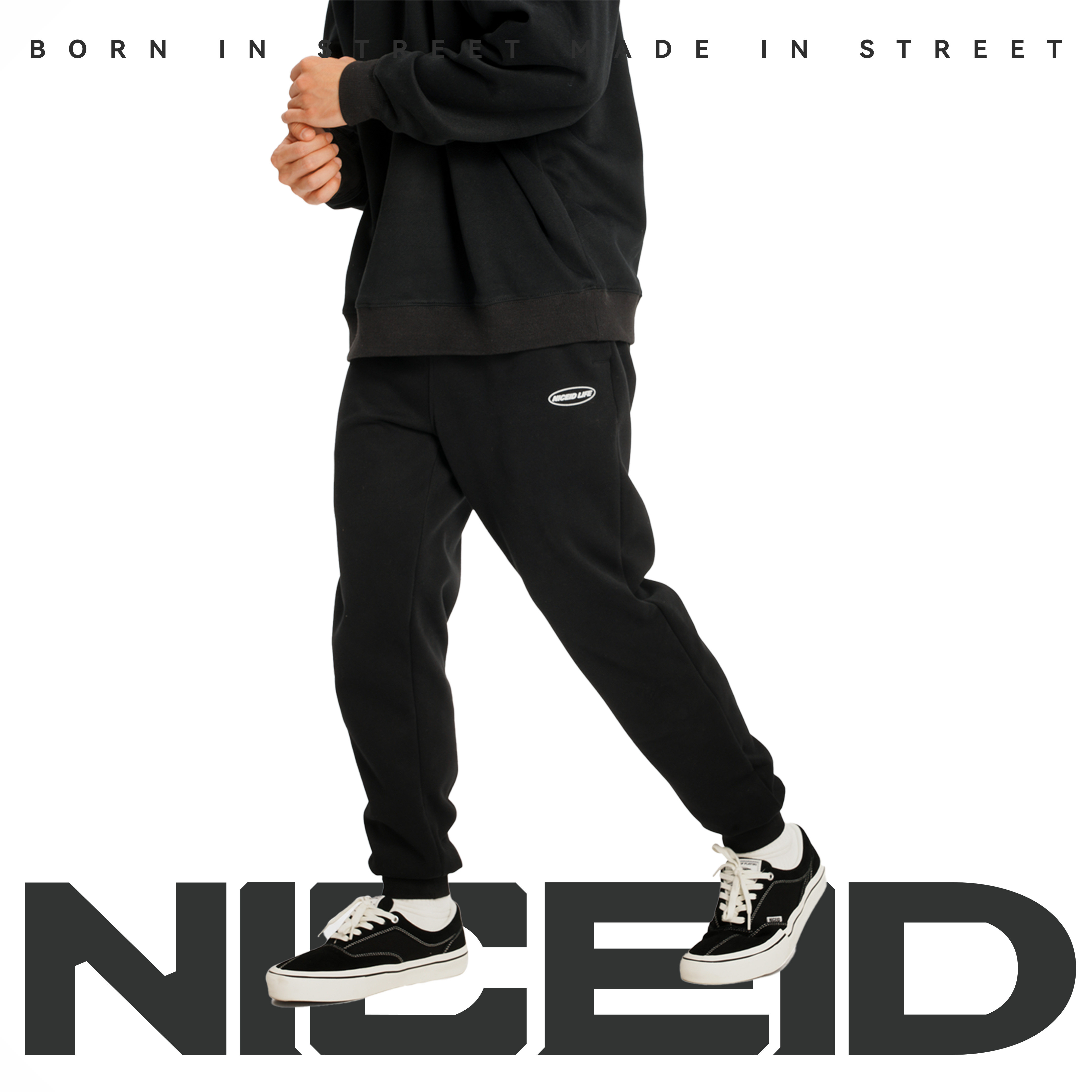 NICEID NICE LIFE运动裤春秋宽松直筒束脚长裤印花标语篮球训练裤,运动服/休闲服装,运动长裤,淘宝优惠券,粉丝福利购,淘宝优惠卷