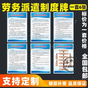 劳务派遣公司规章管理制度牌员工守则社会保障安全生产日常劳动纪律培训派遣人力资源中介办证备案考核上墙牌