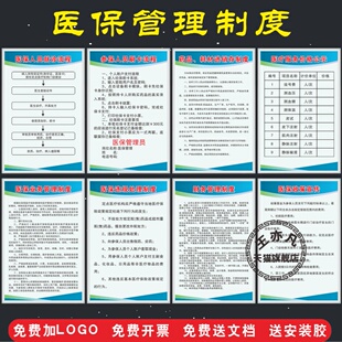 医保规章制度牌医保政策宣传栏药店医保制度医保定点药店管理制度购药流程财务工作管理标识贴医保制度上墙