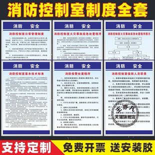 消防控制室管理制度牌消防检查消控室入场管理制度值班人员职责消控室火灾事故应急处理程序流程消防四个能力