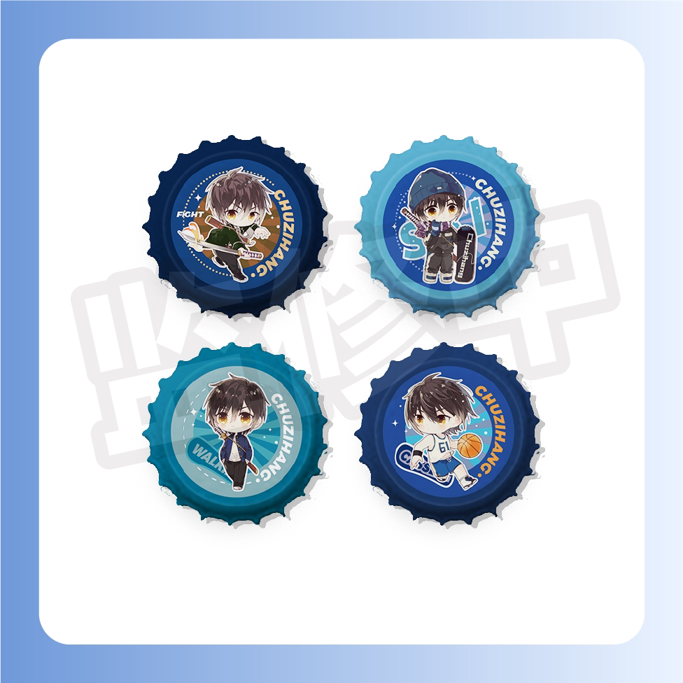 龙族漫画角色 楚子航q版形象瓶盖徽章(现货)