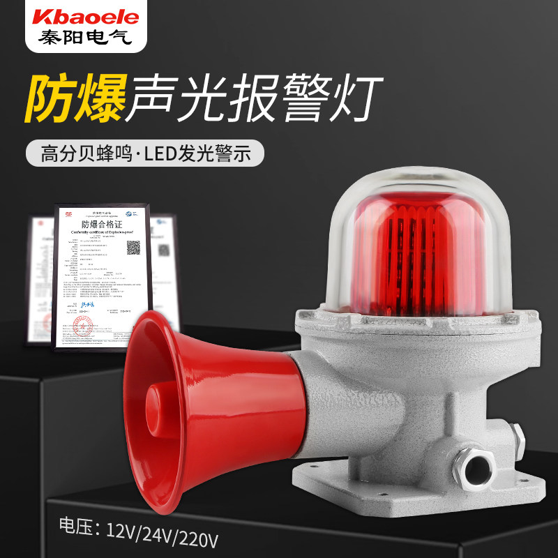 BBJ-3防爆声光报警器220V24V12V警示灯LED信号指示灯高分贝警报灯