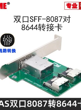 SFF-8643 8644双口8087 8088 Mini SAS HD转接卡服务器内置转外置