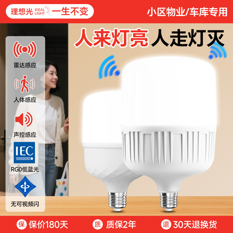声光控感应灯人体雷达智能灯泡图片