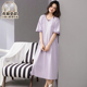 7A抗菌纯棉睡裙女夏2026新款 200斤睡衣 过膝大码 带胸垫短袖 中长款