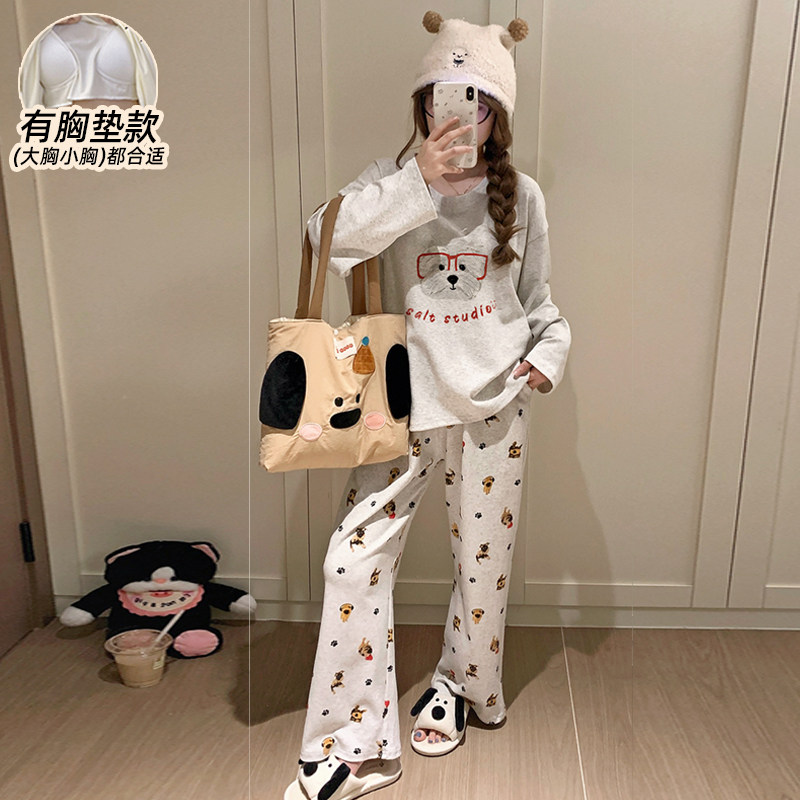 睡衣女带胸垫2026秋季新品可外穿图片
