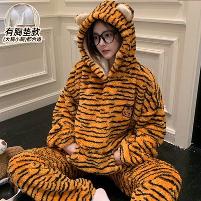 冬季睡衣女款2025新款珊瑚绒加厚