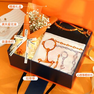 母亲节礼物送妈妈实用的梳子丝巾套装礼盒生日礼物特别