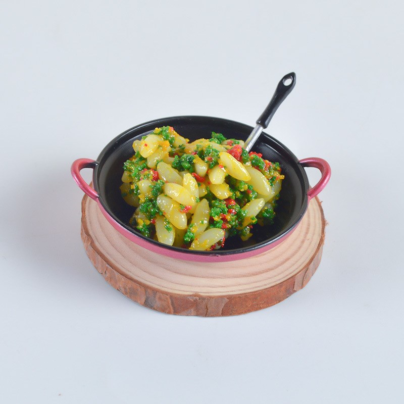 新款微缩食玩仿真干锅炒菜蛋炒饭模型过家家玩具餐厨场景搭配摆件