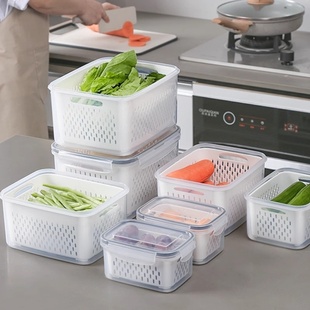 有FCM认证 跨境冷藏冷冻密封冰箱沥水水果保鲜盒食品级专用厨房