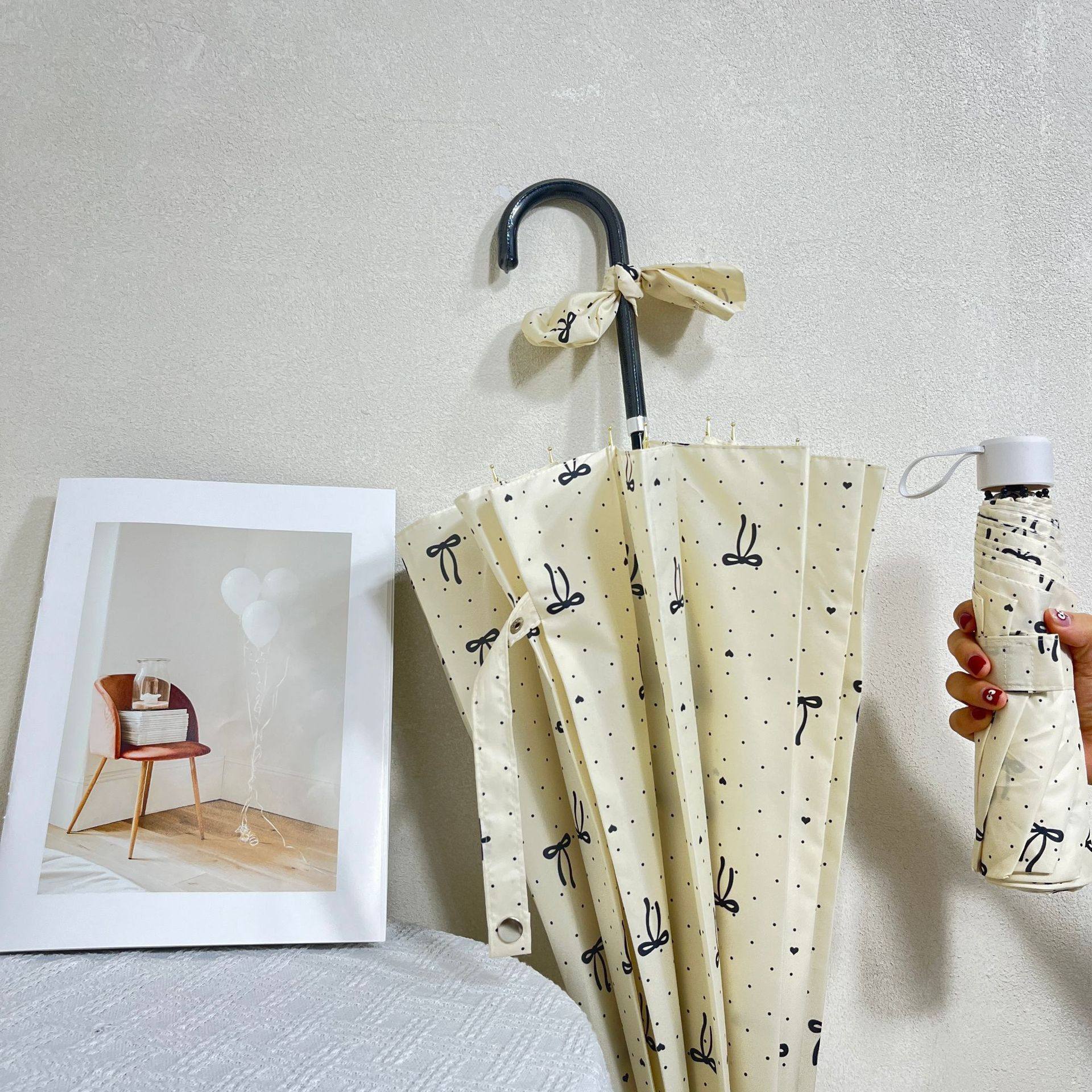 新款波点自动长柄雨伞16骨双人加大加固防风直杆伞防雨女级感,居家日用,伞,淘宝优惠券,粉丝福利购,淘宝优惠卷