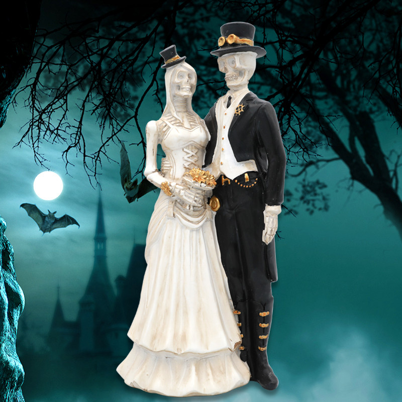 万圣摆件聚会派对布置摆件家居装饰品万圣节礼物亡灵婚礼骷髅新娘