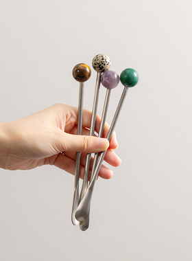 XEMO咖啡搅拌棒下午茶饮料调酒棒天然原石304不锈钢高颜值