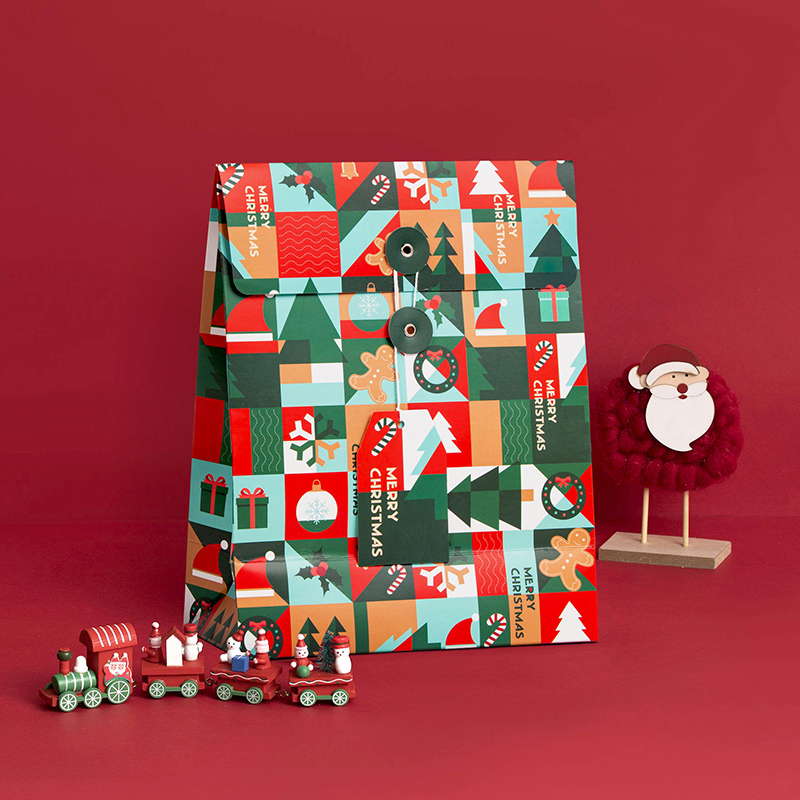圣诞礼品袋礼物包装围巾礼盒创意纸袋礼物袋定制手提袋红色圣诞节