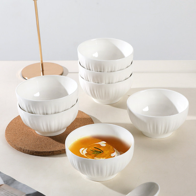 10只装陶瓷米饭碗家用简约纯色花瓣碗高颜值吃饭喝汤碗水果碗套装,餐饮具,碗,淘宝优惠券,粉丝福利购,淘宝优惠卷