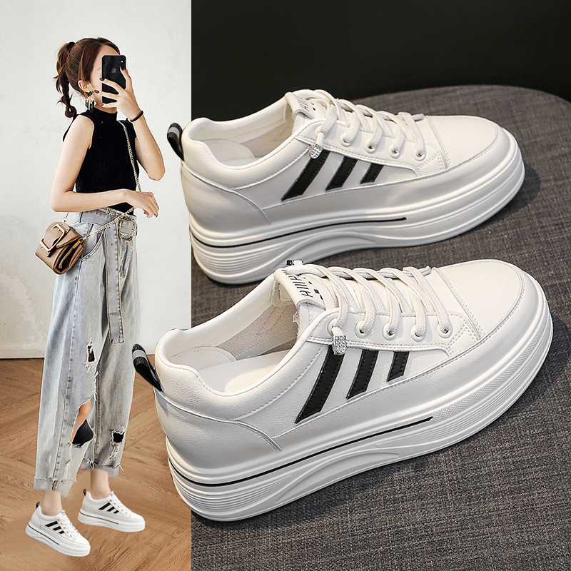 小白鞋厚底圆头内增高