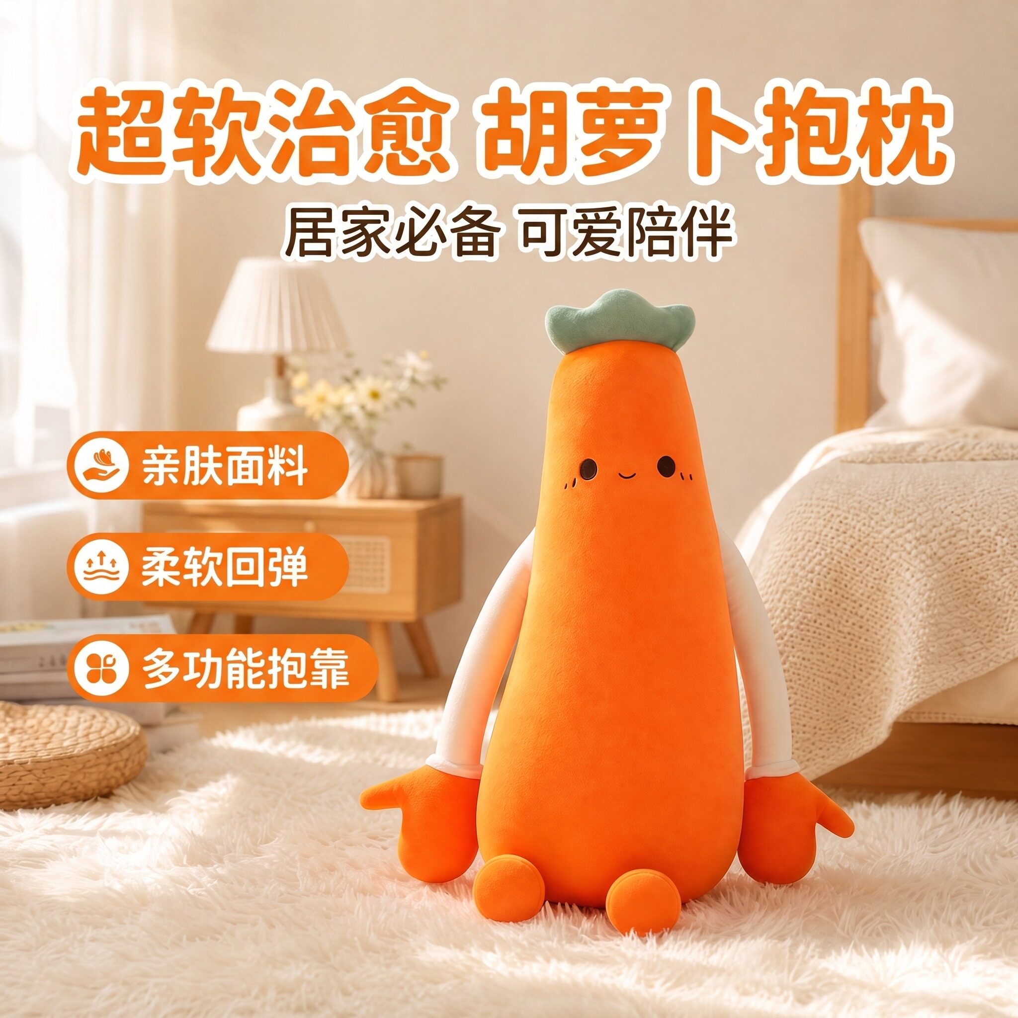 水果蔬菜长条睡觉夹腿抱枕图片