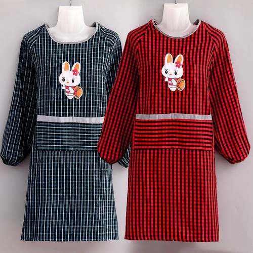 罩衣纯棉家用厨房长袖成人