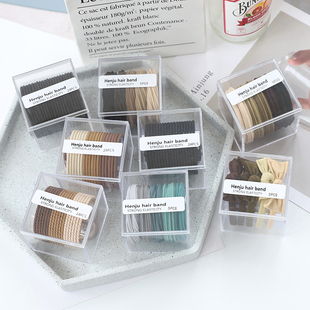 saradear韩国东大门高弹力基础打底扎头发橡皮筋盒装 耐用发圈头绳