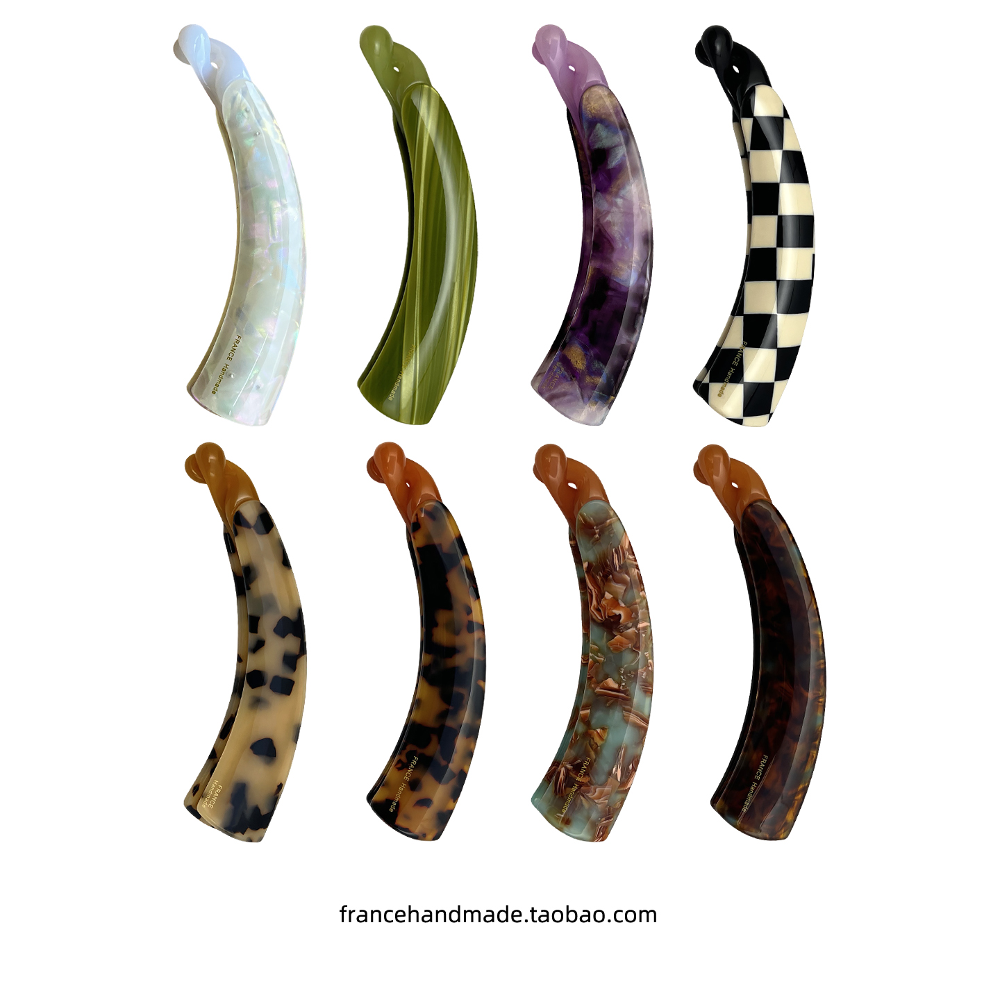 韩国FRANCE法式复古弧形香蕉夹豹纹玳瑁色马尾夹竖夹后脑勺发夹