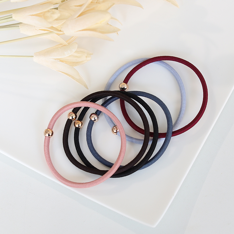 saradear韩国小圆珠基础打底皮筋高弹力耐用马尾发圈头绳10条装女