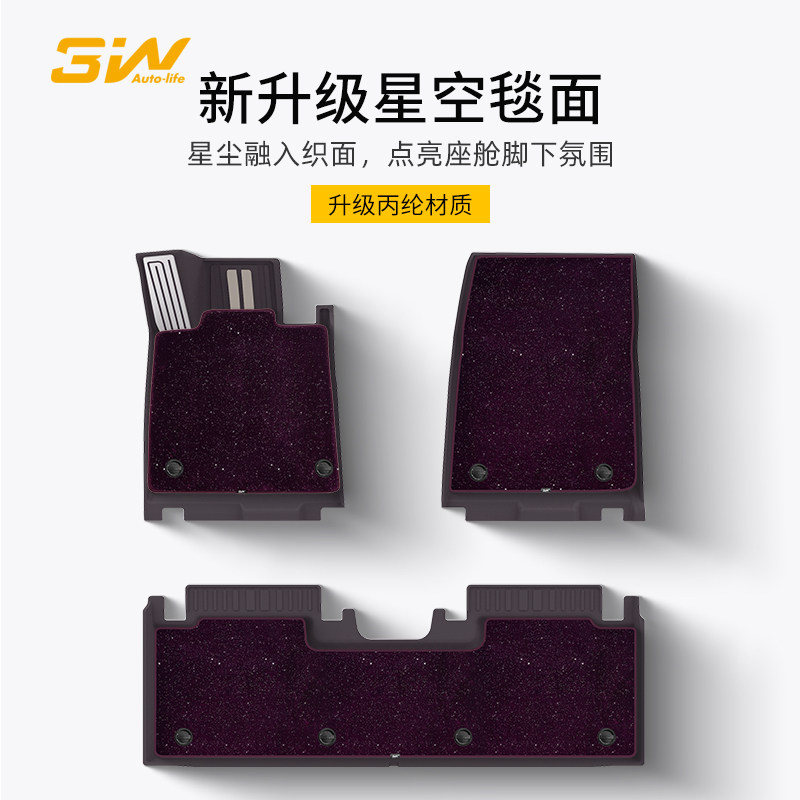 3w星空毯面适用于小米SU7 YU7脚垫上层地毯地垫专用全新质感长绒