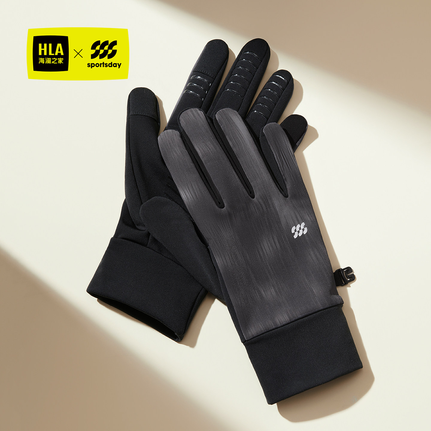 海澜之家手套男士潮流新款秋冬布艺保暖户外骑行防滑防风可触屏女