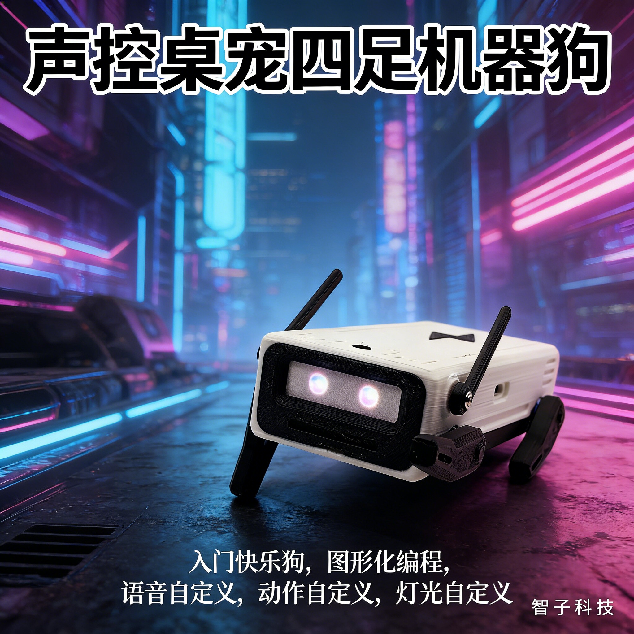DIY哈基米曼波机械小狗智能语音机器狗桌面电子宠物学生创意礼品
