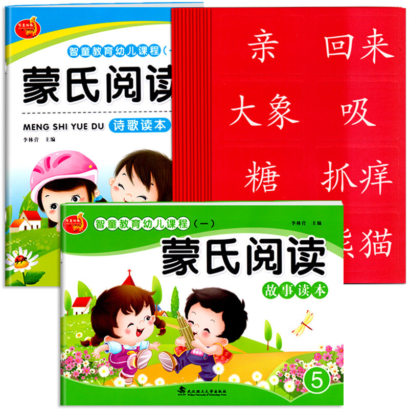 蒙氏阅读5大班上册幼儿园教材全套配字卡绘本与识字认字三语言课程4一日练3-6岁5培养启蒙幼儿学前儿童早教用书籍智童教育幼虎幼教