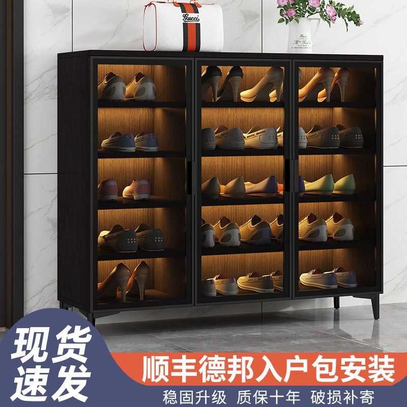 轻奢鞋柜家用门口收纳柜玻璃大容量玄关柜入户定制简约现代门厅柜,住宅家具,鞋柜,淘宝优惠券,粉丝福利购,淘宝优惠卷