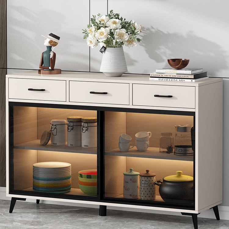 金斗简约储物实木玻璃门餐边柜