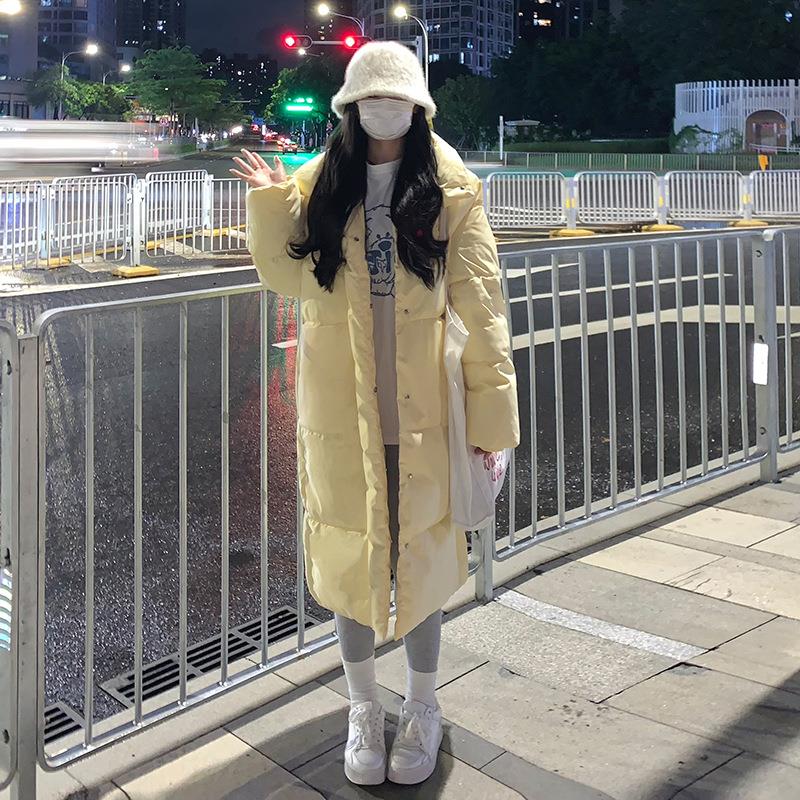 明摩羽绒棉服女中长款2025冬小个子港风面包服宽松长款官方旗舰店