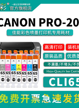 变彩CLI65墨盒适用于CANON PRO-200打印机 佳能CLI-65八色墨盒 CLI65BK彩色墨盒 佳能PRO-200 A3