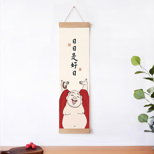 茜牡玄关弥勒佛装饰画卷轴