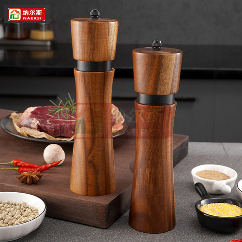 钢圈研磨器 相思木胡椒磨 陶瓷芯手动胡椒研磨器BBQ烧烤工具组套