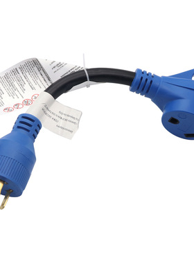 蓝色电源充电线带手柄 30A转30A房车RV充电线10awg/3 Cord