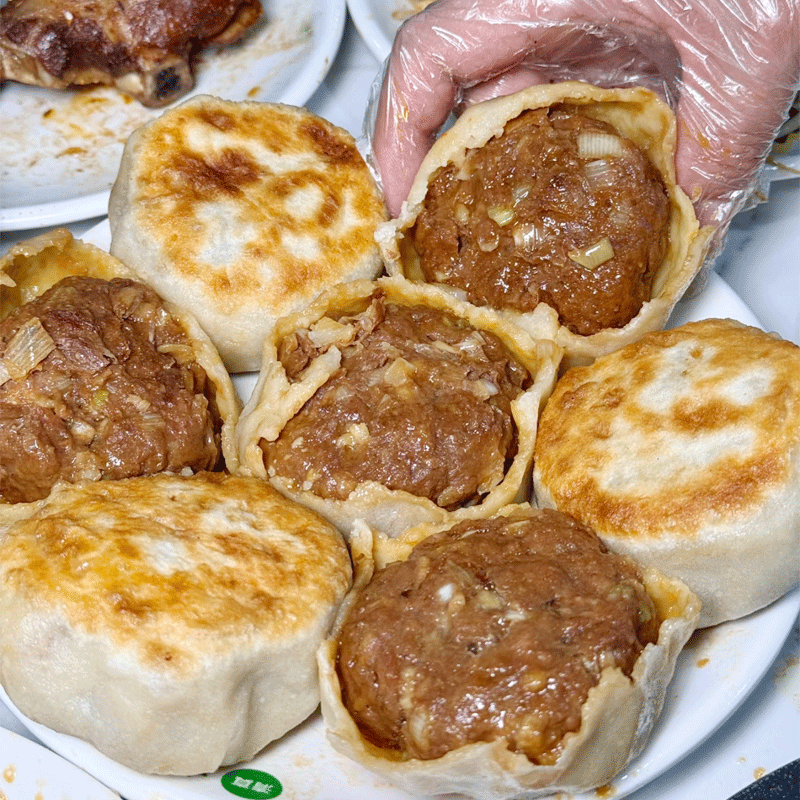 门钉肉饼老北京特产早餐速食半成品营养酥脆薄皮纸皮黑椒牛肉馅饼